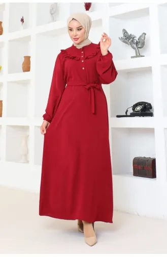 Rose Frilly Aerobin Dress 0003-02 Claret Red 0003-02