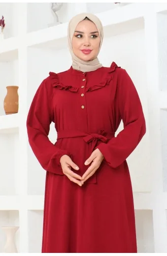 Rose Frilly Aerobin Dress 0003-02 Claret Red 0003-02