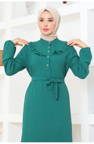 Rose Frilly Aerobin Dress 0003-04 Emerald Green 0003-04