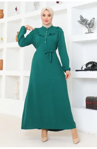 Rose Frilly Aerobin Dress 0003-04 Emerald Green 0003-04