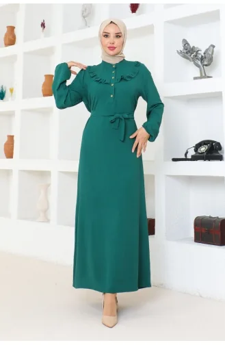 Rose Frilly Aerobin Dress 0003-04 Emerald Green 0003-04