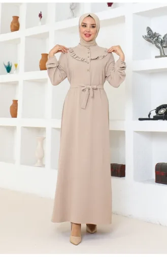Rose Rüschen Aerobin Kleid 0003-05 Nerz 0003-05