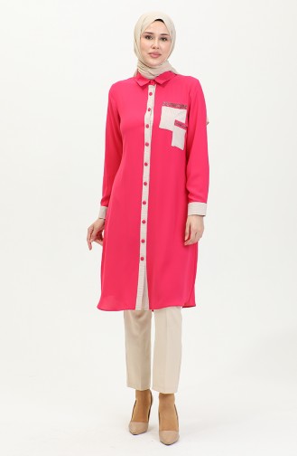 Pocket Detailed Tunic Fuchsia G3069 1108