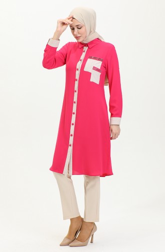 Pocket Detailed Tunic Fuchsia G3069 1108