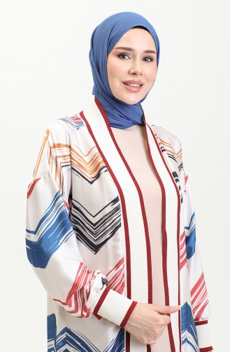 Große Gemusterte Abaya In Blau K325 1245
