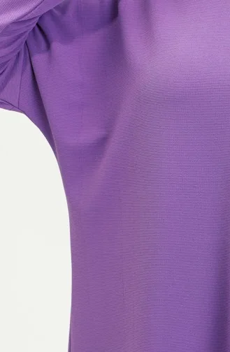 Comfortable Cut Flowy Plain Tunic 8730-02 Purple 8730-02