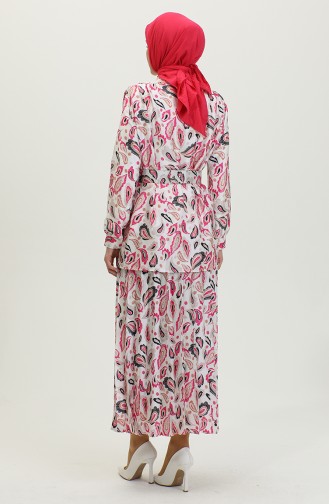 Large Size Patterned Suit Pink Tk212 1032