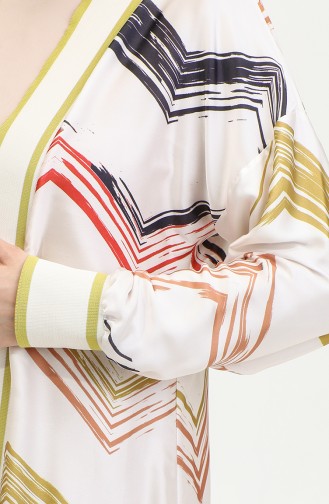 Large Size Patterned Abaya Yellow K325 1244