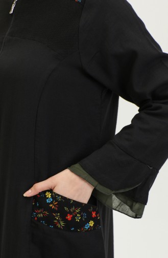 Şile Tuch Authentic Abaya 6767-01 Schwarz Khaki 6767-01