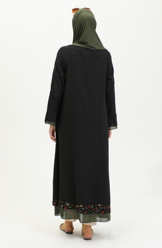 Şile Tuch Authentic Abaya 6767-01 Schwarz Khaki 6767-01