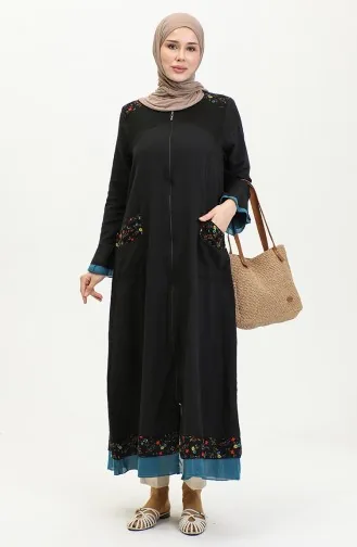 Şile Tissu Authentique Abaya 6767-02 Huile Noire 6767-02