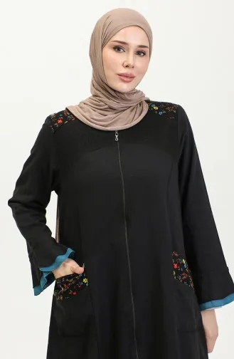 Şile Tissu Authentique Abaya 6767-02 Huile Noire 6767-02
