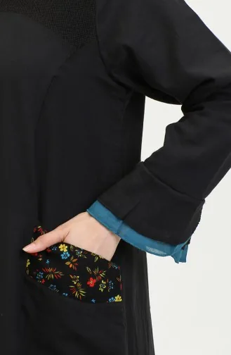 Şile Tissu Authentique Abaya 6767-02 Huile Noire 6767-02