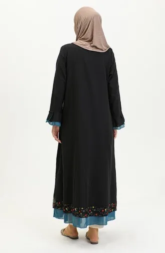 Şile Tissu Authentique Abaya 6767-02 Huile Noire 6767-02