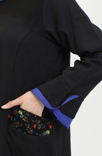 Abaya Authentique Tissu Şile 6767-03 Noir Saks 6767-03