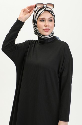 تونيك سادة للمحجبات 8730-01 أسود 8730-01