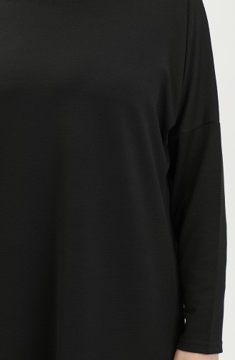 تونيك سادة للمحجبات 8730-01 أسود 8730-01