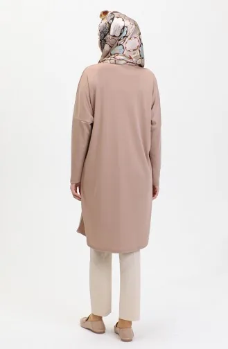 تونيك سادة للمحجبات 8729-01 بني فاتح 8729-01
