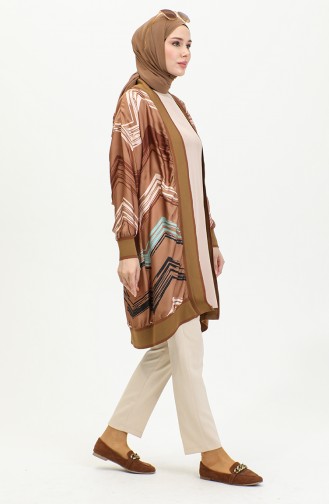 Große Gemusterte Abaya In Braun K325 1241