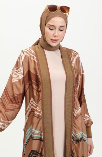 Große Gemusterte Abaya In Braun K325 1241