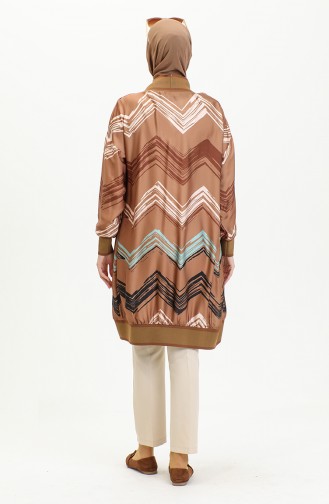 Große Gemusterte Abaya In Braun K325 1241