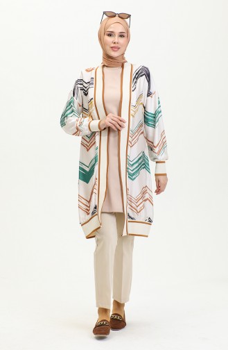 Große Gemusterte Abaya Grün K325 1242
