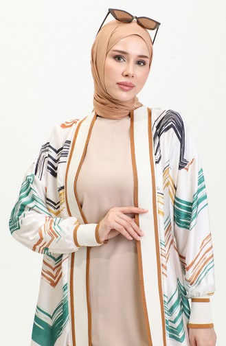 Große Gemusterte Abaya Grün K325 1242
