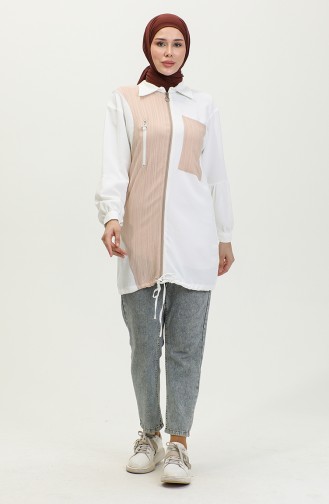 Hijab-Umhang Mit Reißverschluss Beige T1687 272