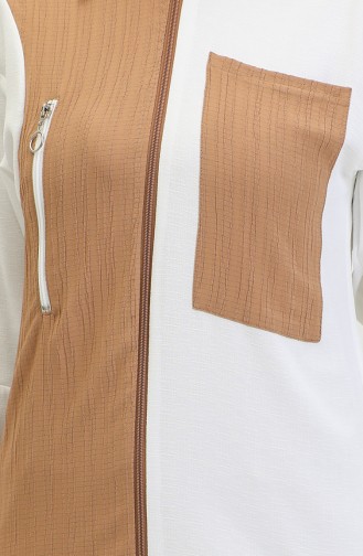 Casquette Hijab Zippée Marron T1687 273