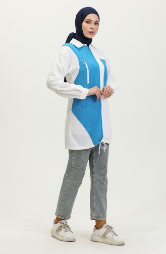 Hijab-Mütze Mit Reißverschluss Blau T1687 274