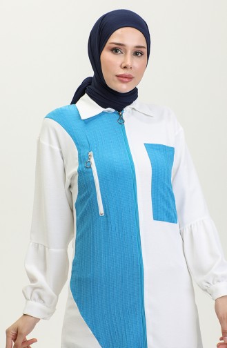 Hijab-Mütze Mit Reißverschluss Blau T1687 274