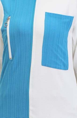 Hijab-Mütze Mit Reißverschluss Blau T1687 274