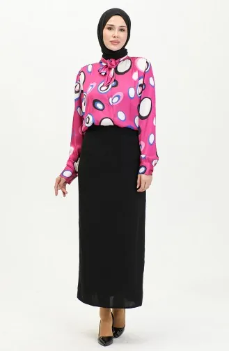 Satijnen Blouse Met Patroon Roze T1689 1053