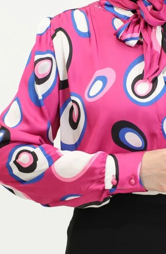 Satijnen Blouse Met Patroon Roze T1689 1053