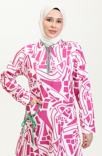 Patterned Hijab Suit Pink Tk223 271