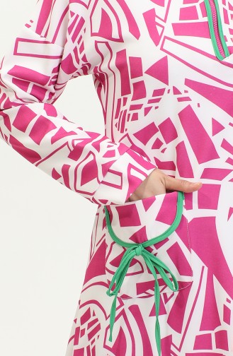 Patterned Hijab Suit Pink Tk223 271