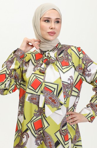 Grote Maat Blouse Met Patroon Geel T1680 1042