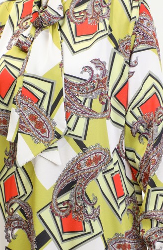 Grote Maat Blouse Met Patroon Geel T1680 1042