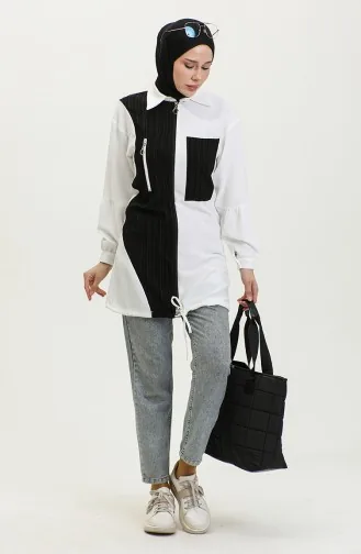 Zippered Hijab Cape Black T1687 278