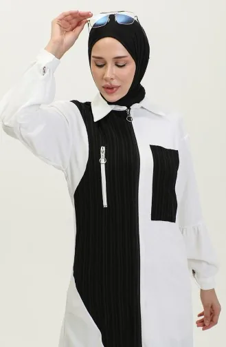 Zippered Hijab Cape Black T1687 278