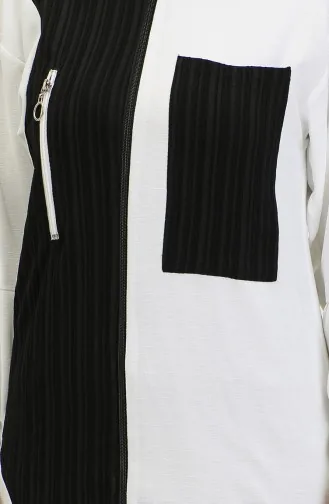 Zippered Hijab Cape Black T1687 278