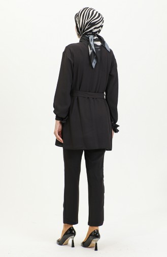 Costume Double Détaillé Avec Poche Noir Tk217 1259