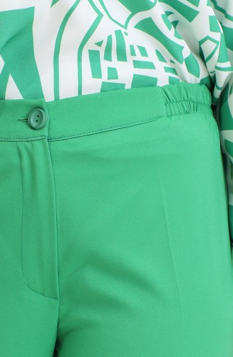 Desenli Tesettür Takım Yeşil Tk223