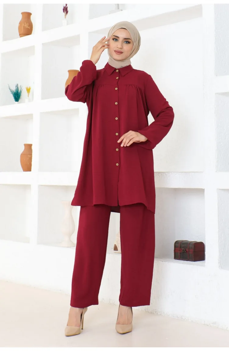Ensemble Aerobin Boutonné 0098-02 Rouge Claret 0098-02