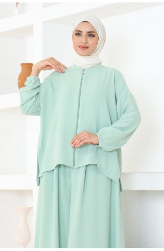 Fermuarlı Aerobın Takım 0010-02 Mint Yeşili