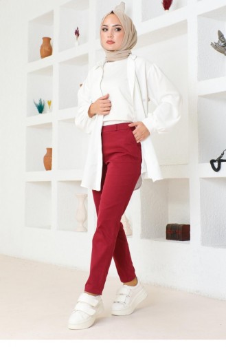 Skinny Leg Trousers Red 6108 15257