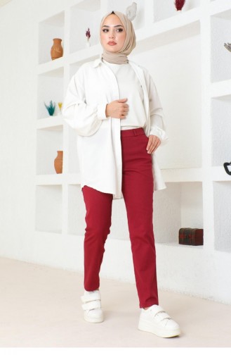 Skinny Leg Trousers Red 6108 15257