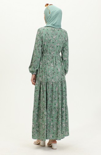 Viscosejurk Met Madeliefjespatroon 0425-01 Groen 0425-01