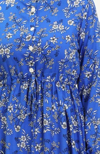 Daisy Pattern Viscose Dress 0425-03 Saks 0425-03