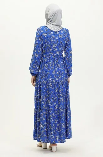 Daisy Pattern Viscose Dress 0425-03 Saks 0425-03